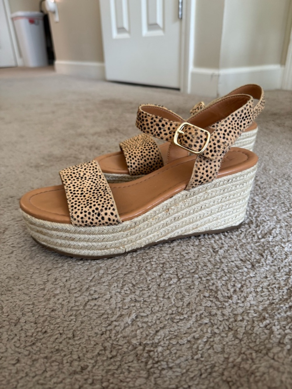 J. Crew Leopard Print Espadrille Wedge Sandals in Tan - Picture 4 of 4